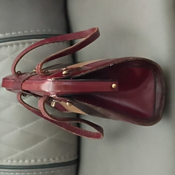 Vintage 70s Burlington Patchwork Leather Handbag - Picture 3 of 9